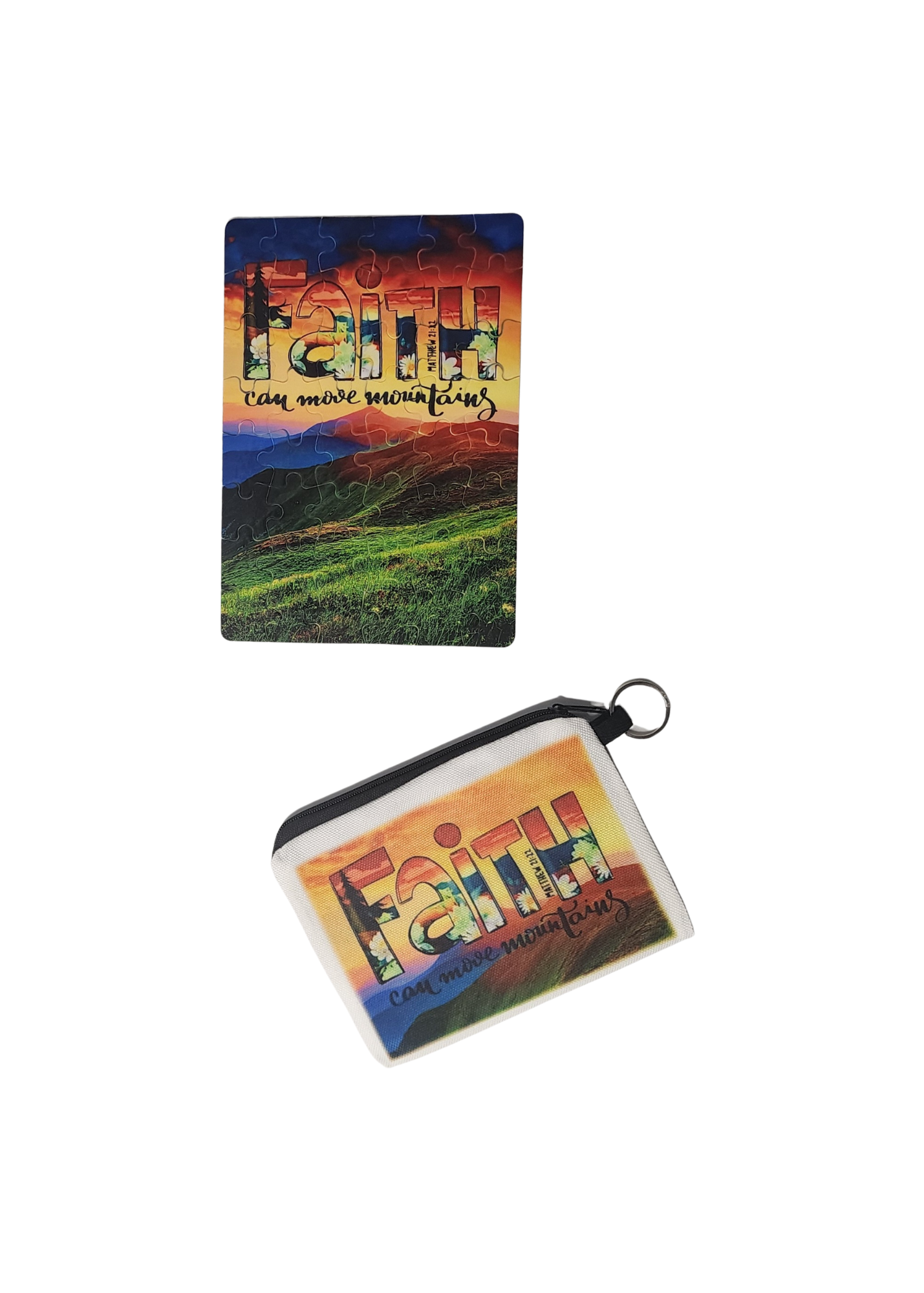 Puzzle with pouch/key ring - Faith