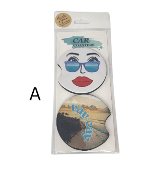 Car coasters - faces - multiple styles available.
