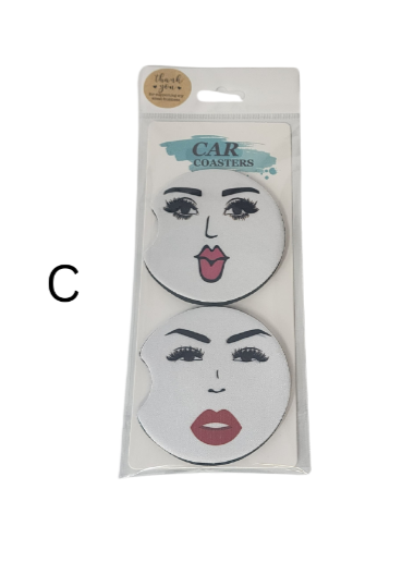 Car coasters - faces - multiple styles available.