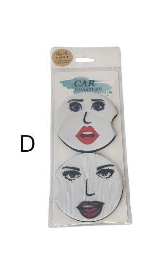 Car coasters - faces - multiple styles available.